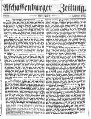 Aschaffenburger Zeitung Freitag 5. Oktober 1855