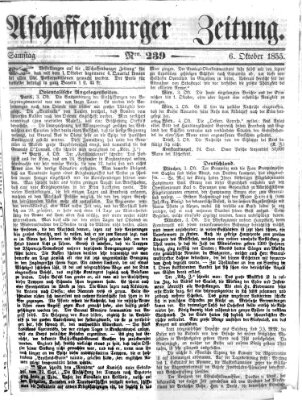 Aschaffenburger Zeitung Samstag 6. Oktober 1855