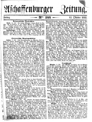 Aschaffenburger Zeitung Freitag 12. Oktober 1855