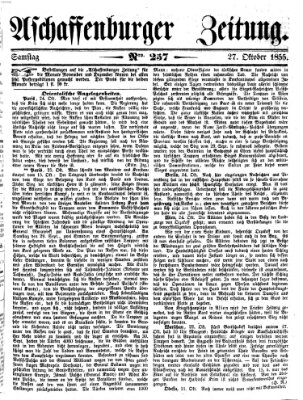 Aschaffenburger Zeitung Samstag 27. Oktober 1855