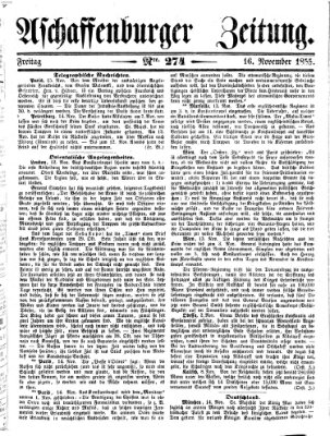 Aschaffenburger Zeitung Freitag 16. November 1855