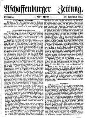 Aschaffenburger Zeitung Donnerstag 22. November 1855