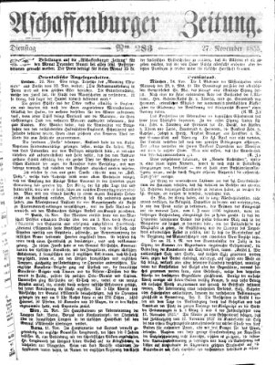 Aschaffenburger Zeitung Dienstag 27. November 1855