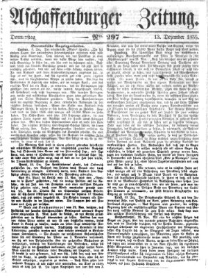 Aschaffenburger Zeitung Donnerstag 13. Dezember 1855