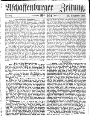 Aschaffenburger Zeitung Freitag 21. Dezember 1855