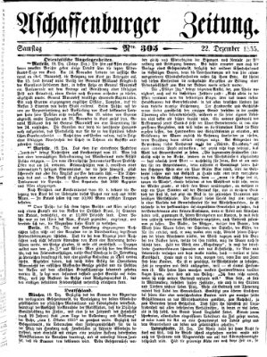 Aschaffenburger Zeitung Samstag 22. Dezember 1855