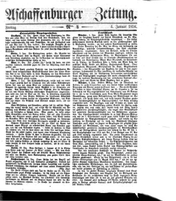 Aschaffenburger Zeitung Freitag 4. Januar 1856