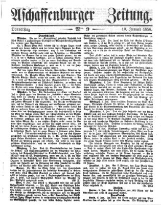 Aschaffenburger Zeitung Donnerstag 10. Januar 1856