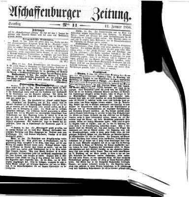 Aschaffenburger Zeitung Samstag 12. Januar 1856