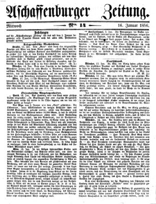 Aschaffenburger Zeitung Mittwoch 16. Januar 1856