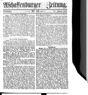 Aschaffenburger Zeitung Donnerstag 17. Januar 1856