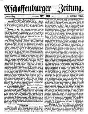 Aschaffenburger Zeitung Donnerstag 7. Februar 1856