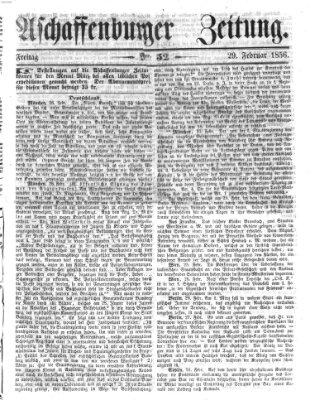 Aschaffenburger Zeitung Freitag 29. Februar 1856