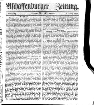 Aschaffenburger Zeitung Donnerstag 6. März 1856