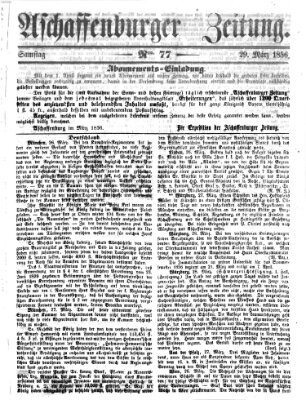 Aschaffenburger Zeitung Samstag 29. März 1856