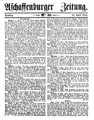 Aschaffenburger Zeitung Samstag 19. April 1856