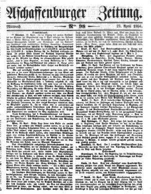 Aschaffenburger Zeitung Mittwoch 23. April 1856