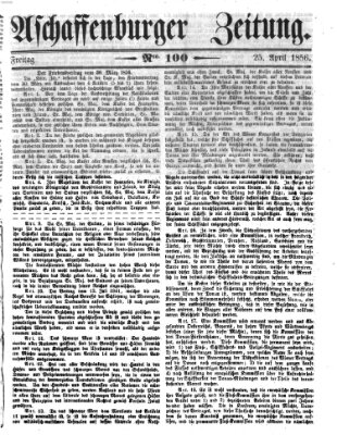 Aschaffenburger Zeitung Freitag 25. April 1856