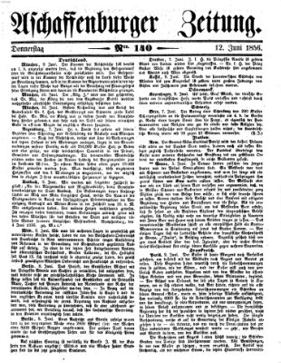 Aschaffenburger Zeitung Donnerstag 12. Juni 1856