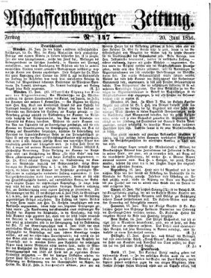 Aschaffenburger Zeitung Freitag 20. Juni 1856