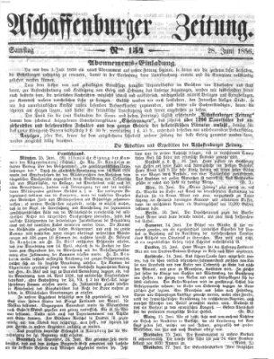 Aschaffenburger Zeitung Samstag 28. Juni 1856