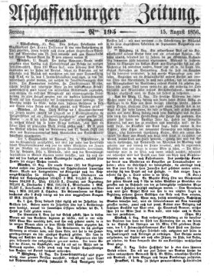 Aschaffenburger Zeitung Freitag 15. August 1856