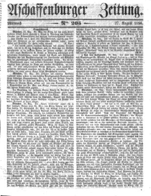 Aschaffenburger Zeitung Mittwoch 27. August 1856