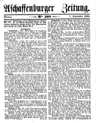 Aschaffenburger Zeitung Montag 1. September 1856