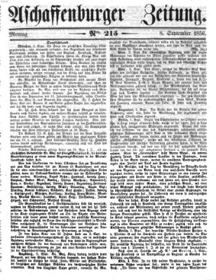 Aschaffenburger Zeitung Montag 8. September 1856