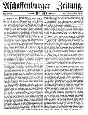 Aschaffenburger Zeitung Mittwoch 10. September 1856