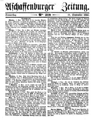 Aschaffenburger Zeitung Donnerstag 11. September 1856