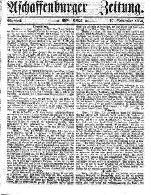 Aschaffenburger Zeitung Mittwoch 17. September 1856