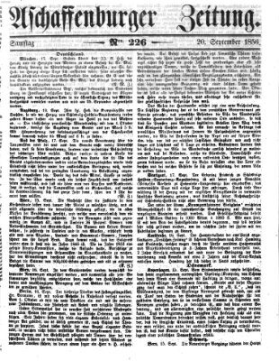 Aschaffenburger Zeitung Samstag 20. September 1856