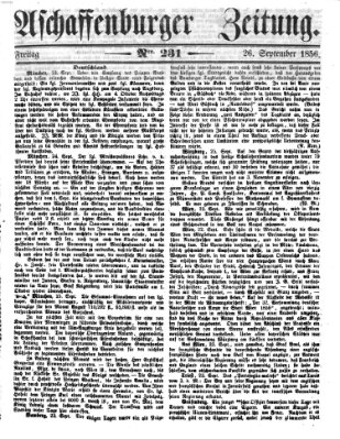 Aschaffenburger Zeitung Freitag 26. September 1856