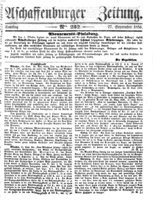 Aschaffenburger Zeitung Samstag 27. September 1856