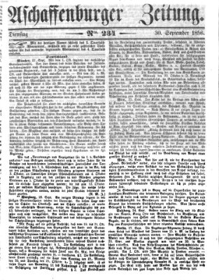 Aschaffenburger Zeitung Dienstag 30. September 1856