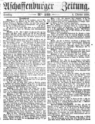 Aschaffenburger Zeitung Samstag 4. Oktober 1856