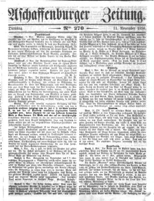 Aschaffenburger Zeitung Dienstag 11. November 1856