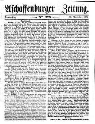 Aschaffenburger Zeitung Donnerstag 20. November 1856