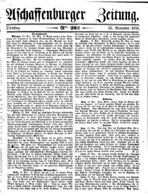 Aschaffenburger Zeitung Dienstag 25. November 1856