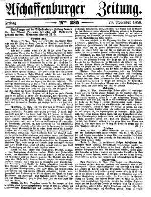 Aschaffenburger Zeitung Freitag 28. November 1856