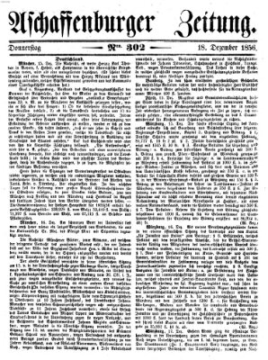 Aschaffenburger Zeitung Donnerstag 18. Dezember 1856