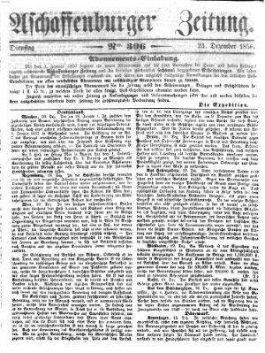 Aschaffenburger Zeitung Dienstag 23. Dezember 1856