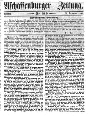 Aschaffenburger Zeitung Montag 29. Dezember 1856