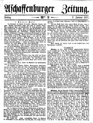 Aschaffenburger Zeitung Freitag 2. Januar 1857