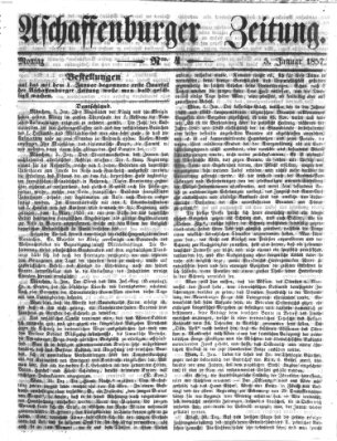 Aschaffenburger Zeitung Montag 5. Januar 1857