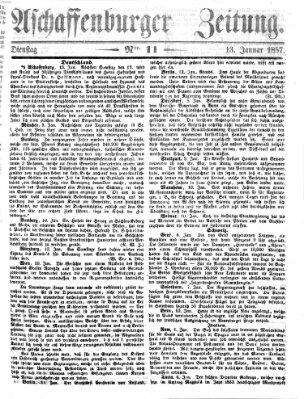 Aschaffenburger Zeitung Dienstag 13. Januar 1857