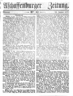 Aschaffenburger Zeitung Mittwoch 14. Januar 1857