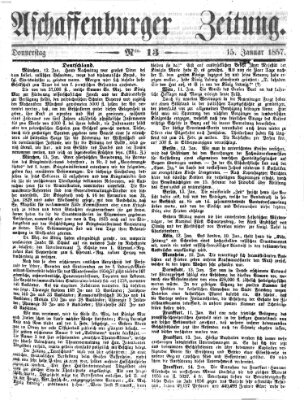 Aschaffenburger Zeitung Donnerstag 15. Januar 1857