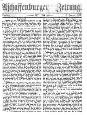 Aschaffenburger Zeitung Samstag 17. Januar 1857